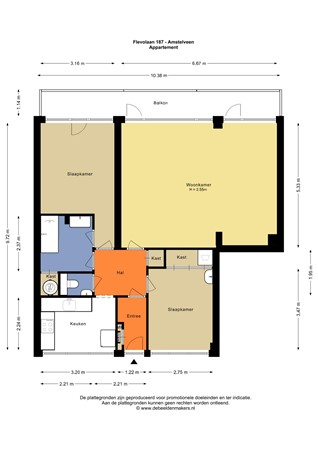 Floorplan - Flevolaan 187, 1181 GD Amstelveen